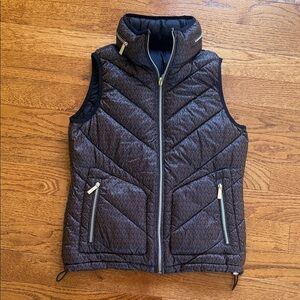 Michael Kors Brown Reversible Packable Quilted Vest